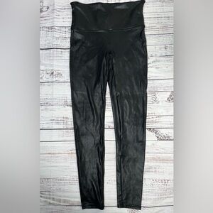 SPANX Leather Like High Rise Legging Size Large Black